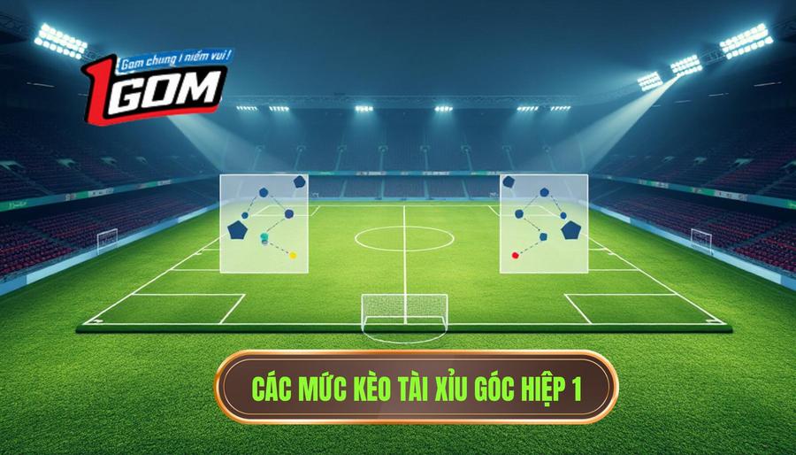 Các mức kèo tài xỉu góc hiệp 1